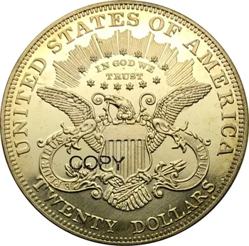 1880 1880 s Jungtinių valstijų 20 Dolerių Laisvė Vadovas - Dvigubas Erelis su šūkiu 