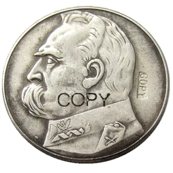 1934 - 1939 6 Metų Neprivaloma Lenkija 10 Zlotas Sidabro Padengtą Kopijuoti Monetas