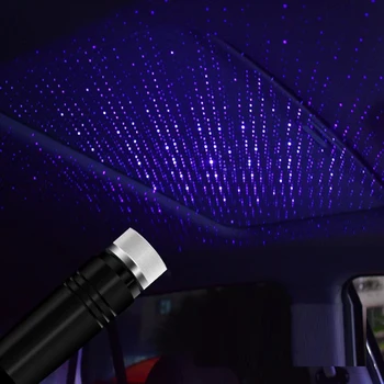 1PC Mini LED Automobilio Stogo Star Naktį Žibintai Projektoriaus Šviesos 