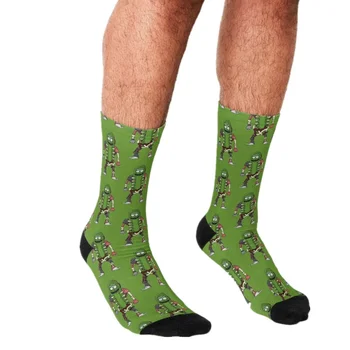 2021 Juokinga vyriškos kojinės Marinatas Žalia Rick Modelis Atspausdintas hip-hop Vyrai Laimingas Kojinės mielas berniukai gatvės stiliaus Crazy Kojinės vyrams
