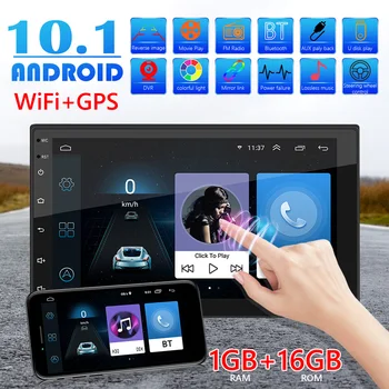 7 colių Android 10.1 16G Atminties Automobilių Navigacijos Touch Ekranas HD Navigacijos Automobilinį Radijo MP5 Grotuvas Universal 2Din GPS Radijas
