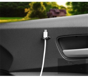 8 VNT USB Mini Lipnus Automobilinis Įkroviklis Linija Užsegimas Apkabos, Ausinių Automobilių Interjerą, Seat Automobilių Įrašą, Automobilių Priedai