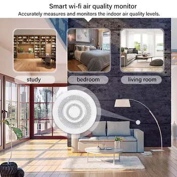 Aubess Tuya Smart WiFi CO2 Jutiklis Jutiklis Oro Kokybės Stebėti Temperatūros ir Drėgmės Jutiklis Skirtas Alexa, Google Namų Protingo Gyvenimo App