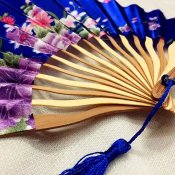 Dažyti Šilko kelias spalvos gėlių japonijos ranka ventiliatorius eventail pagrindinis ventiliatorius abanico lankstymo ventiliatorius, medinės Bambuko šokis vestuvių
