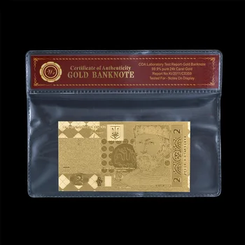 Didmeninės ir mažmeninės prekybos Ukrainos Metalo, Aukso Folija Banknotų UAH 1 Aukso Padirbtų Pinigų ukrainos Valiuta Kopija su COA