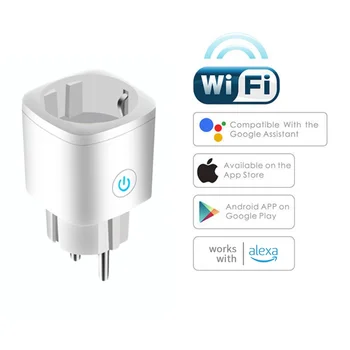 ES/FR WiFi Smart Plug Power Stebėti Tuya Nuotolinio Valdymo Namų apyvokos Prietaisai Veikia su Alexa, Google Namų Elektros Įrangos Lizdas