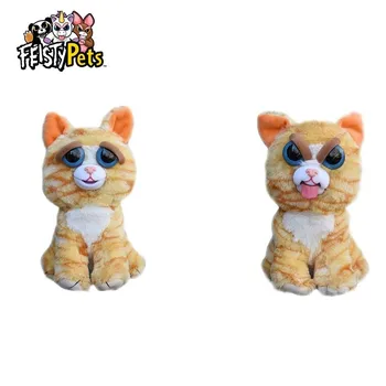 Feisty Augintiniai žaislai, minkšti pliušiniai piktas gyvūnų lėlės dovana oranžinė Katė