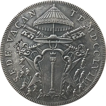 Italijos narių 1758 1 Scudo Klemensas VIII Sede Vacante kopijuoti monetas