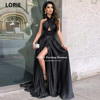 LORIE Black-Line Ilgai Prom Dresses 2021 Apynasrio Klostyti Satino Aukštos Padalinta Oficialią Šalies Chalatai Vakarą Promenadzie Suknelė, Vestidos De Fiesta