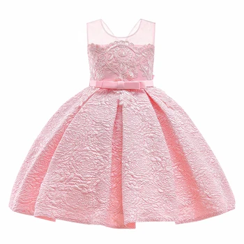 Merginos vestuvių suknelė suknelė 2021 naujas saldus mergaitė, vienas kūdikis metų princesė dress gimtadienio siuvinėjimo nėrinių tinklelio suknelė