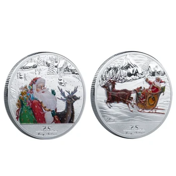 Metalo Santa Claus Norintys Moneta, Kolekcines, Auksą, Padengtą Suvenyrų Monetos Linksmų Kalėdų Dovana Proginę Monetą Vaikams