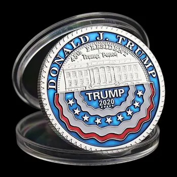 Prezidentas, Jungtinės amerikos valstijos Donald Trump Kolekcinė Sidabro Padengtą Monetos Išlaikyti Amerika Puikus Suvenyras Progines monetas, Monetų