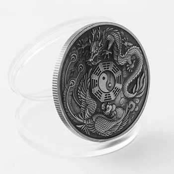 Progines monetas, Kinijos Laimingas Drakonas ir Feniksas Elizabeth Kolekcija Dovanų Dailė ir Amatai Suvenyrų Monetos (Kaip Parodyta)