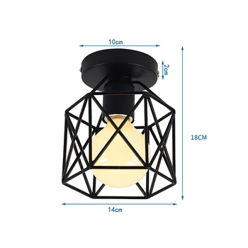 Retro Geležies Meno Metalo Derliaus Pakabukas Šviesos Bazinė LED Šviesos lempų gaubtų Patalpų Apšvietimas Rungtynių Už Koridoriuje Eilėje Veranda Už E27 Lemputės
