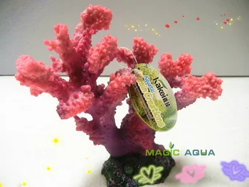 Rožinės Spalvos Dirbtinės Dervos Jūros Koralų Ornamentu Žuvų Bakas Akvariumo Apdaila