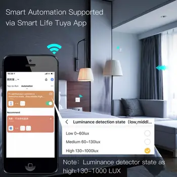 Tuya Wifi Smart Šviesos Jutiklis Baterija Protingo Namo Apšvietimo/Užuolaidų Automatikos Valdymo Lauko Vandeniui SmartLIfe App