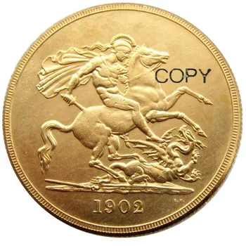 Uk 1902 5 Svarų - Edward VII monetas, Auksą, Sidabrą, Kopijuoti Monetos