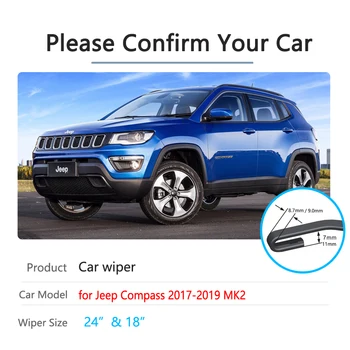 Už Jeep Compass 2017 2018 2019 MK2 2nd Gen Automobilio Valytuvai Priekinio Lango Šepečiai Priekinio stiklo priekinio, galinio Stiklo Automobilių Reikmenys Prekės