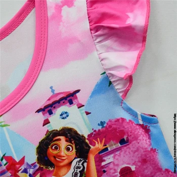 Vaikams Kūdikių Mergaičių Gražus Suknelė Princesė Naują filmą Encanto Suknelė Rožinės spalvos Kūdikių Mergaitės 2-8 Metų Gimtadienio Dovana