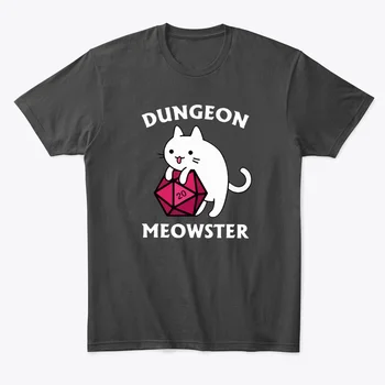 Vyro marškinius Dungeon _ Drakonai Dungeon Meowster Meistras Katė T-Shirt