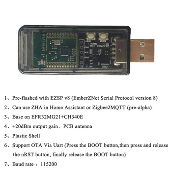 ZigBee 3.0 ZB-GW04 Silicio Labs USB Dongle Mini EFR32MG21 Universalūs Atviro kodo Hub Vartai USB Dongle Chip Modulis ZHA NKA Namuose