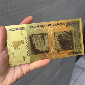 ZIMBABVĖS Juodojo Aukso Folija 100 Trilijonų Atminimo Dolerių Banknotai