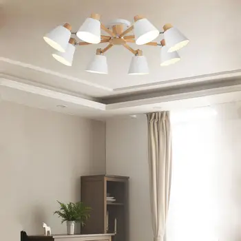 Šiuolaikinio gyvenimo kambario šviestuvo miegamojo lubų lempa virtuvės liustra patalpų apšvietimas medžio masyvo kaustytomis geležies umbra E27 lempa