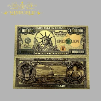 1pcs 2022 Naujas Amerikos Banknotų JAV 1 Mln. Dolerių Banknotų Sąskaitą 24K Auksu Surinkimo