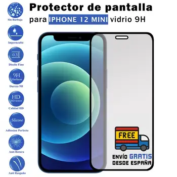 Apple Iphone 12 Mini juodas grūdintas stiklas screen Protector 9H mobile-Todotumovil