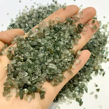 Didmeninė 50g Natūrali Žalioji Kvarcas Rutilated Žvyro, Akmens Kristalų Plaukų Kvarco Pavyzdys Natūralus Akmuo Kristalas