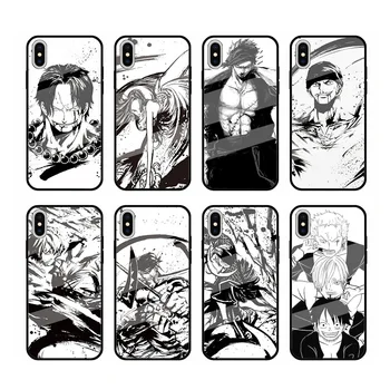 Vienas Gabalas Grūdintas Stiklas Telefono dėklas skirtas IPhone 11 12 13 Pro Max 6 7 8 Plus XS XR Anime Luffy Zoro Telefono Dangtelį Vaikams, Žaislų, Dovanų